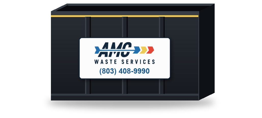 Illustration of the AMC Waste Services 25 yard roll-off dumpster